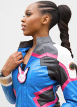 Womens Overwatch Dva Leather Jacket Blue