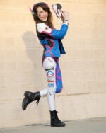 Womens Overwatch Dva Leather Jacket Blue US