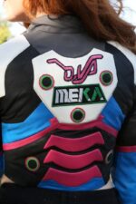 Womens Overwatch Dva Leather Jacket Blue United States