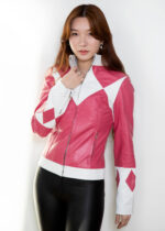 Womens Power Rangers Classic Leather Jacket Pink