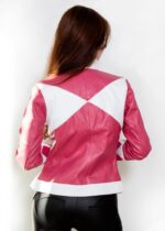 Womens Power Rangers Classic Leather Jacket Pink USA