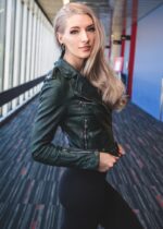 Womens Riverdale Southside Serpents Leather Motorcycle Jacket Black US