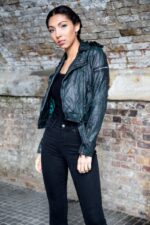 Womens Riverdale Southside Serpents Leather Motorcycle Jacket Black USA