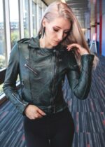 Womens Riverdale Southside Serpents Leather Motorcycle Jacket Black United States