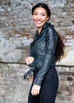 Womens Riverdale Southside Serpents Leather Motorcycle Jacket Black