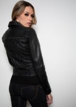 Womens Studded Fashion Leather Jacket US