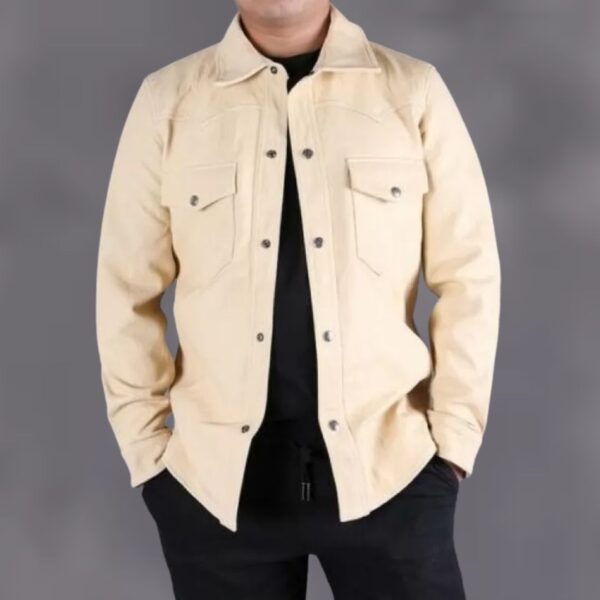 Beige Leather Shirt