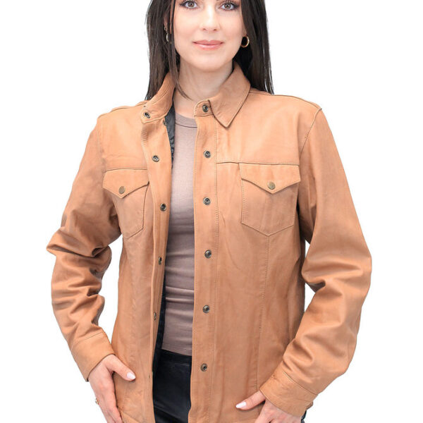 Brown Leather Shirt Womens USA