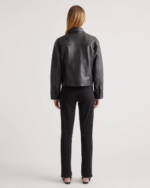 Cropped Leather Shirt Jacket USA