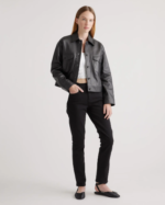Cropped Leather Shirt Jacket United States