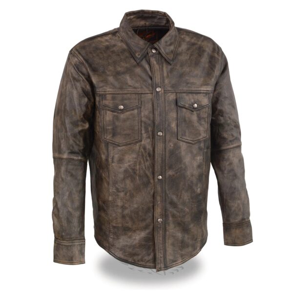 Distressed Leather Shirt