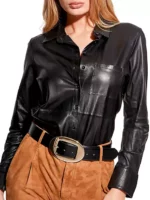 LA Nuit Recycled Leather Blouse