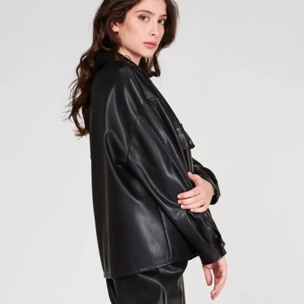 Leather Jacket With Button Up Shirt USA