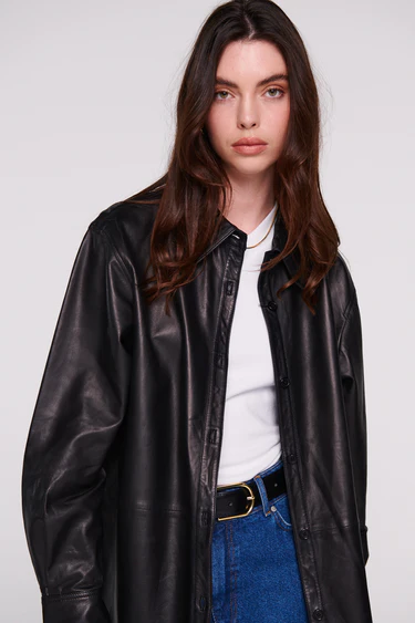 Leather Oversized Shirt - Free Shipping USA