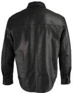 Mens Black Leather Shirt USA