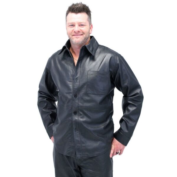 Mens Lambskin Leather Shirt