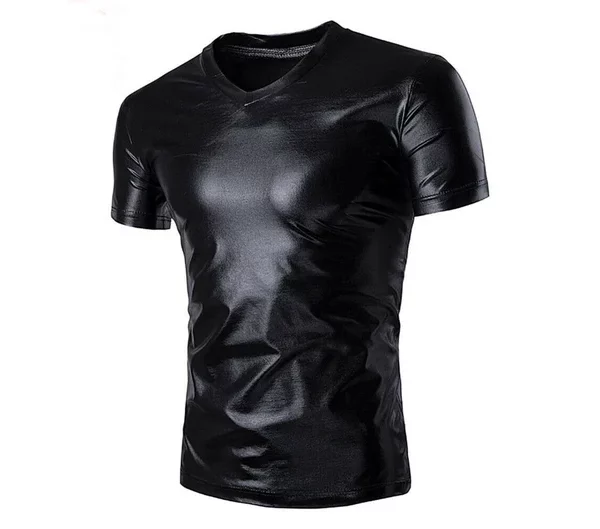 Mens Leather T Shirt