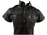 Mens Short Sleeves Leather Shirt Jacket USA