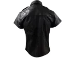 Mens Short Sleeves Leather Shirt Jacket United States