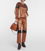 Patchwork Leather Blouse USA