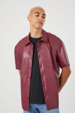 Pleather Shirt Men