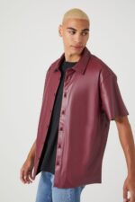 Pleather Shirt Men US