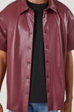 Pleather Shirt Men