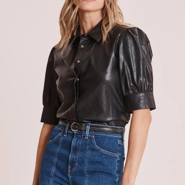 black pleather shirt