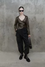 Leather Wrap Shirt