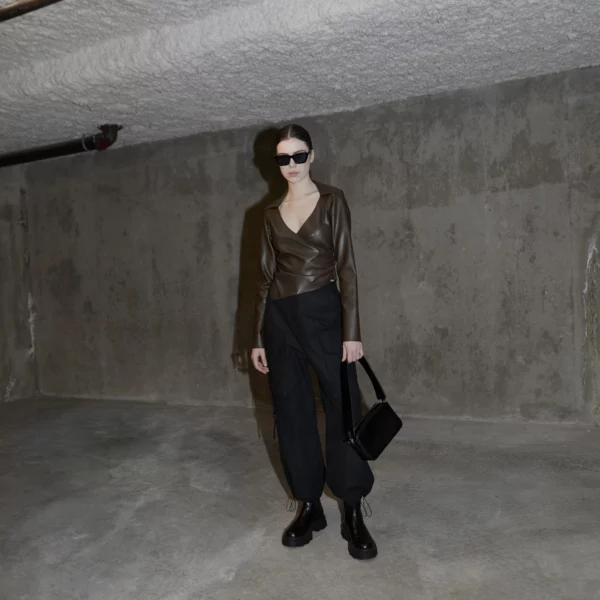 leather wrap shirt USA