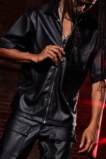 leather zip up shirt United States