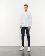 shirt with leather collar US