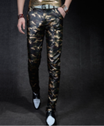 Camouflage Leather Pants