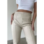 Front Slit Leather Pants US