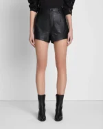 Black Mini Leather Shorts USA