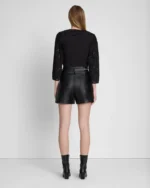 Black Mini Leather Shorts United States