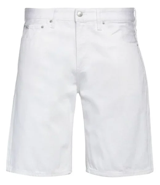 Calvin Klein White Bermuda Leather Shorts