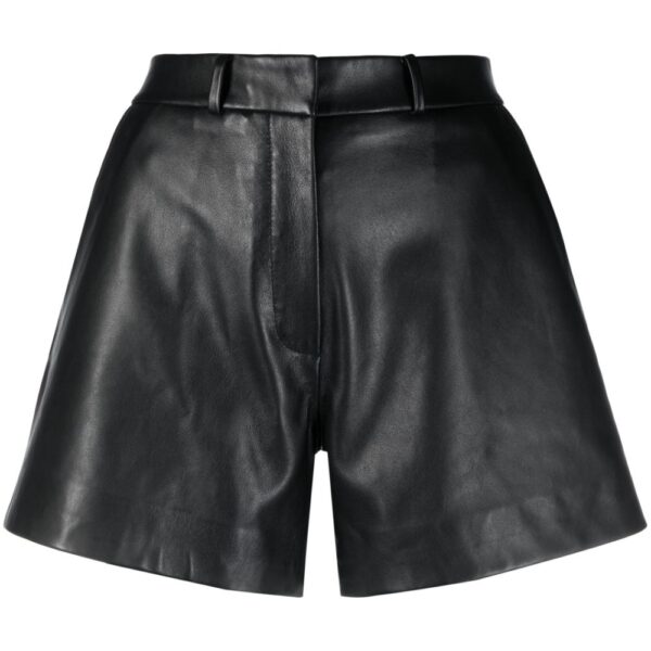 Claudie Pierlot Mid Rise Leather Shorts