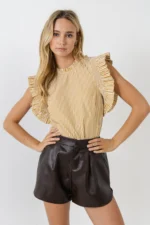 Dark Brown Leather Shorts United States