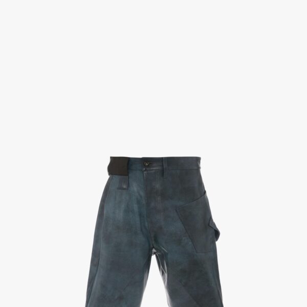 Grey Leather Shorts