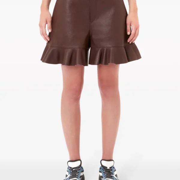 JW Anderson Padlock Ruffled Leather Shorts USA