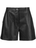 LIU JO Leather Wide Leg Shorts