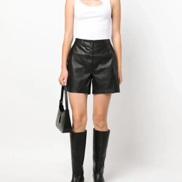 LIU JO Leather Wide Leg Shorts US