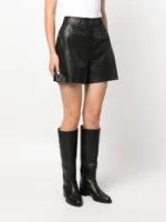 LIU JO Leather Wide Leg Shorts USA