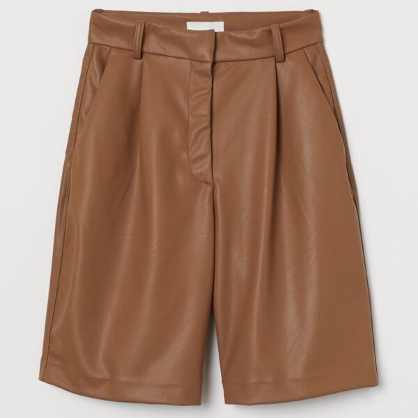 Leather Brown Shorts