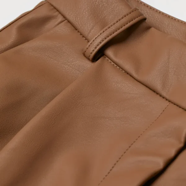 Leather Brown Shorts USA