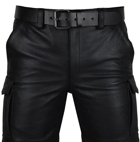 Leather Cargo Shorts
