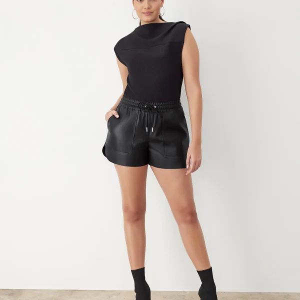 Leather Drawstring Shorts