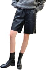 Leather Knee Length Shorts