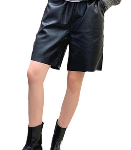 Leather Knee Length Shorts